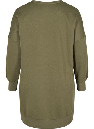 Robe pull chiné à col rond, Olive Night, Packshot image number 1