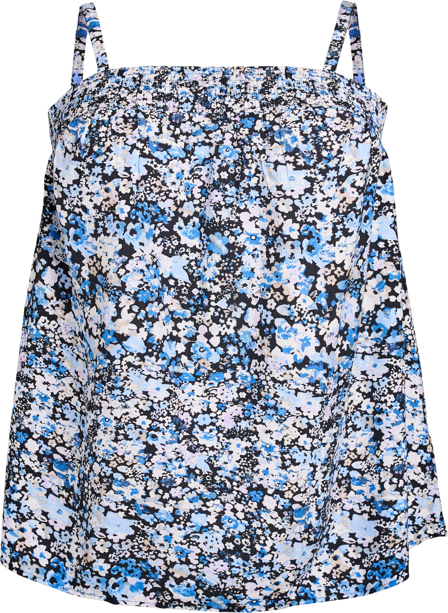 Zizzi Haut en viscose avec fines bretelles, Noir, Packshot image number 0