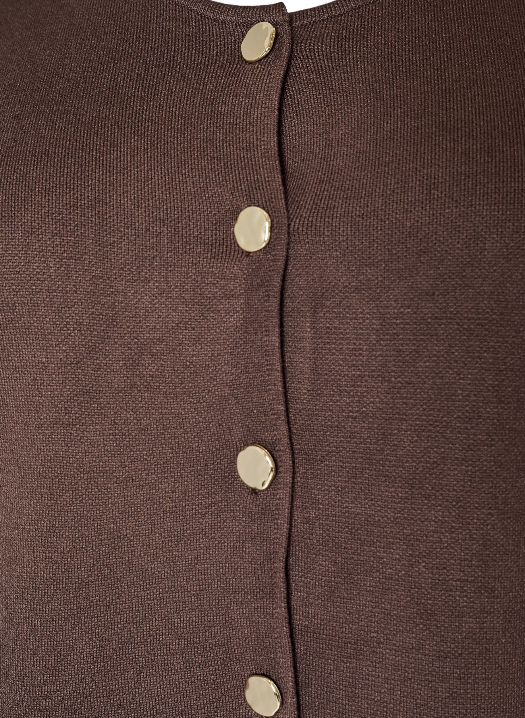 ZizziGilet en maille sans manches avec boutons d&eacute;coratifs, Marron, Packshot image number 2