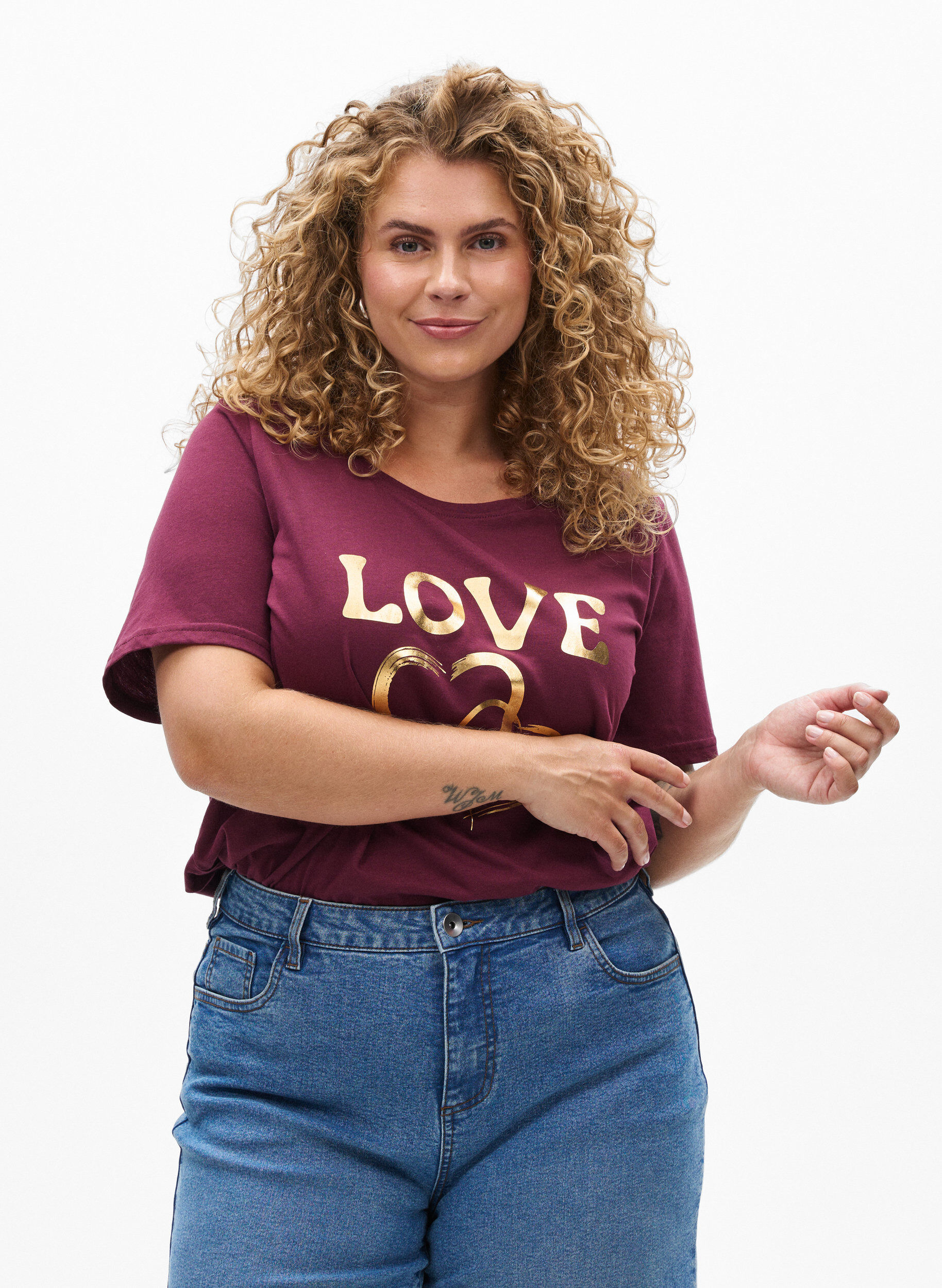 ZizziT-shirt imprim&eacute;, Bordeaux, Model image number 0