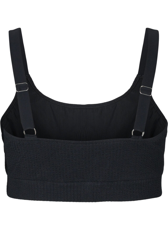 Haut de bikini avec structure en cr&ecirc;pe, Black, Packshot image number 1