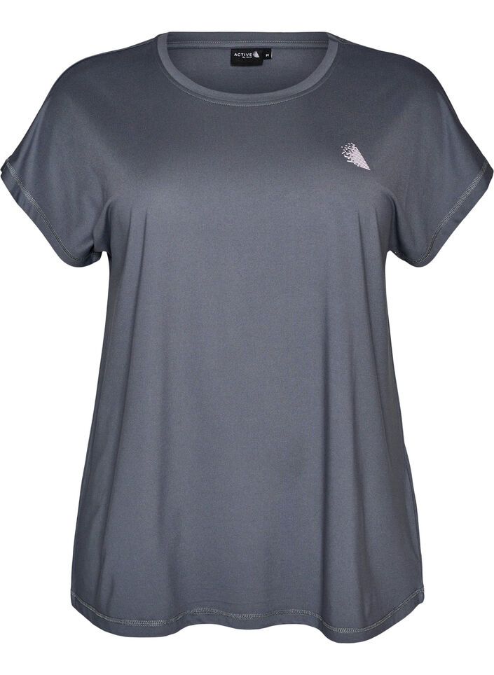 T-shirt de sport couleur unie, Gris, Packshot image number 0