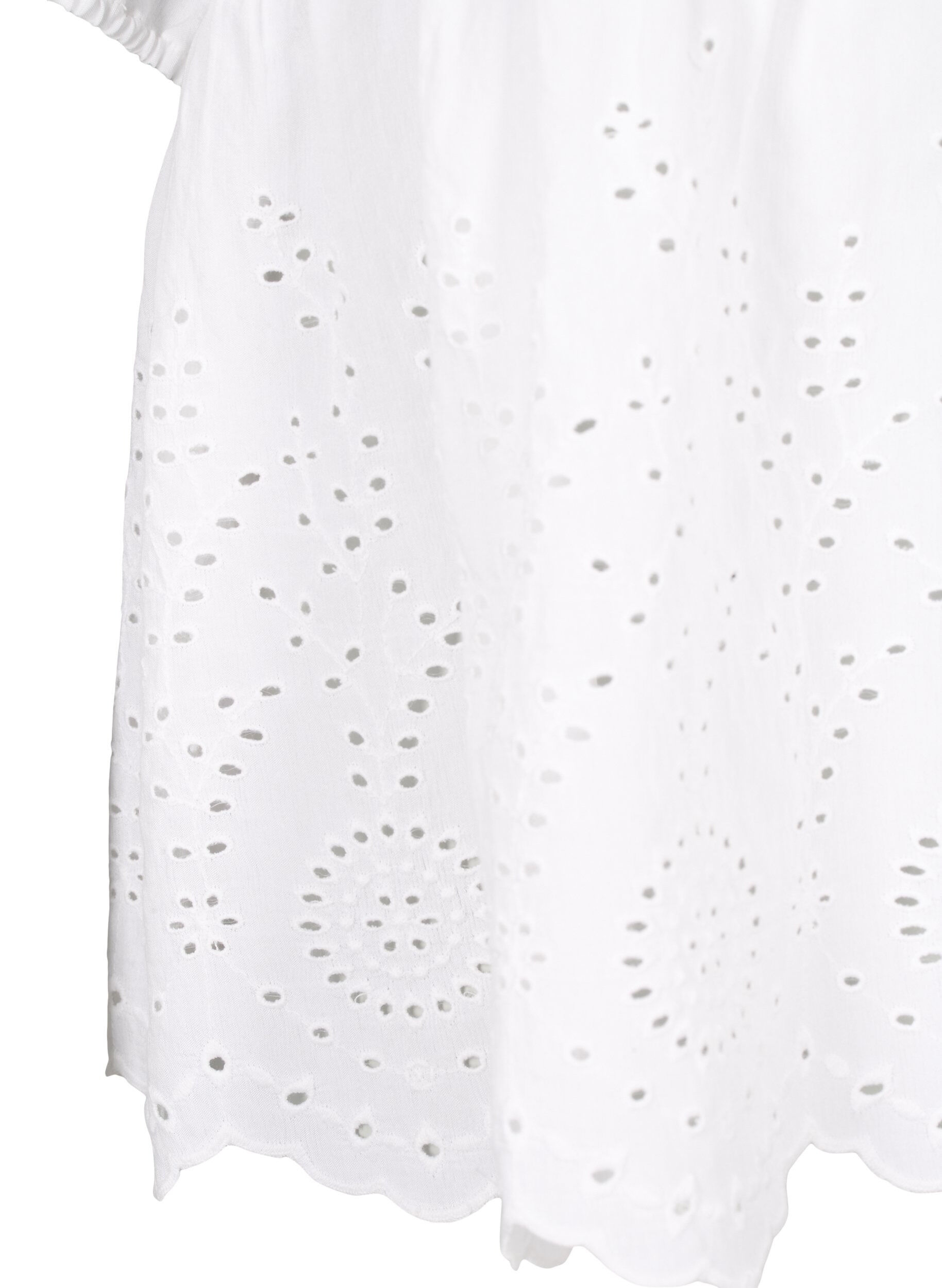 Zizzi Chemisier en viscose avec broderie anglaise, Bright White, Packshot image number 3