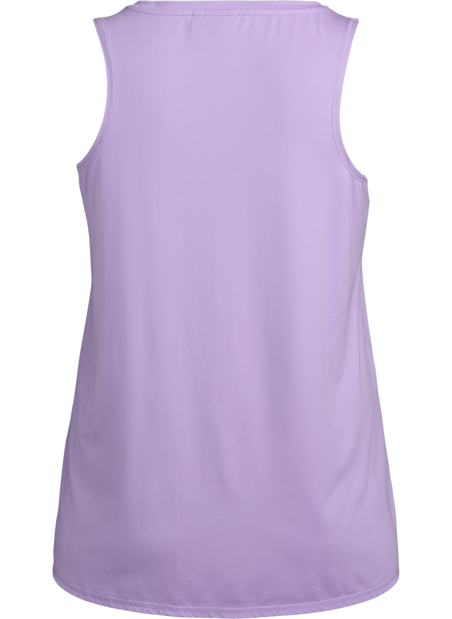 Zizzi Haut de sport de couleur unie avec un col rond, Violet, Packshot image number 1