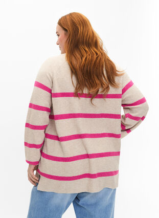 Pull en tricot côtelé à rayures, P.Stone/Rasp.R.Mel., Model image number 1
