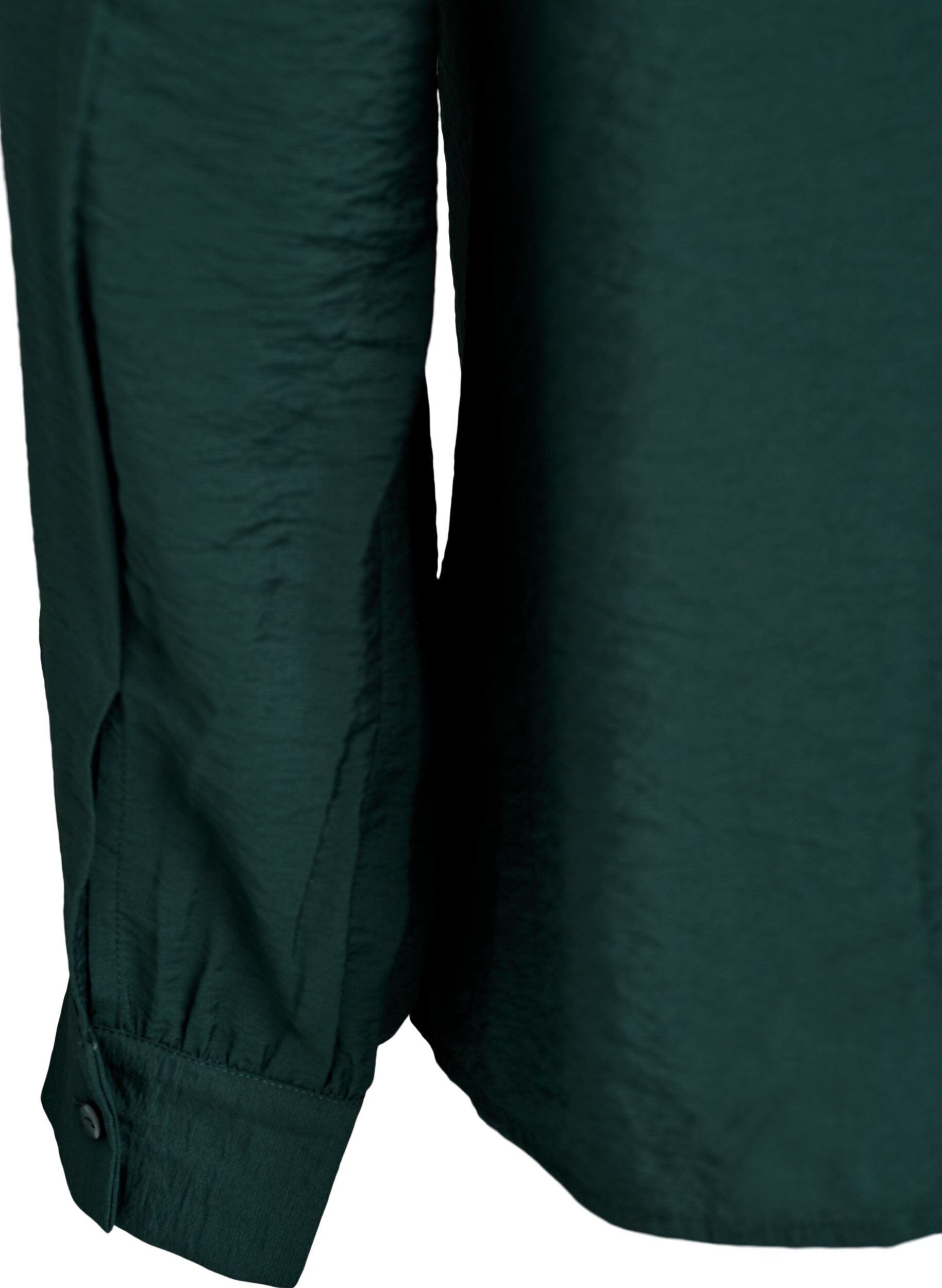 Zizzi Blouse avec col en V et bandes brod&eacute;es, Vert fonc&eacute;, Packshot image number 3