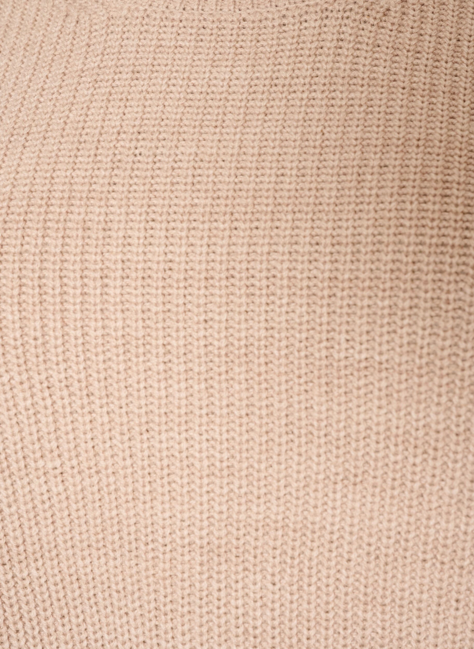 ZizziBlouse en maille c&ocirc;tel&eacute;e avec d&eacute;tails de boutons, Beige, Packshot image number 2