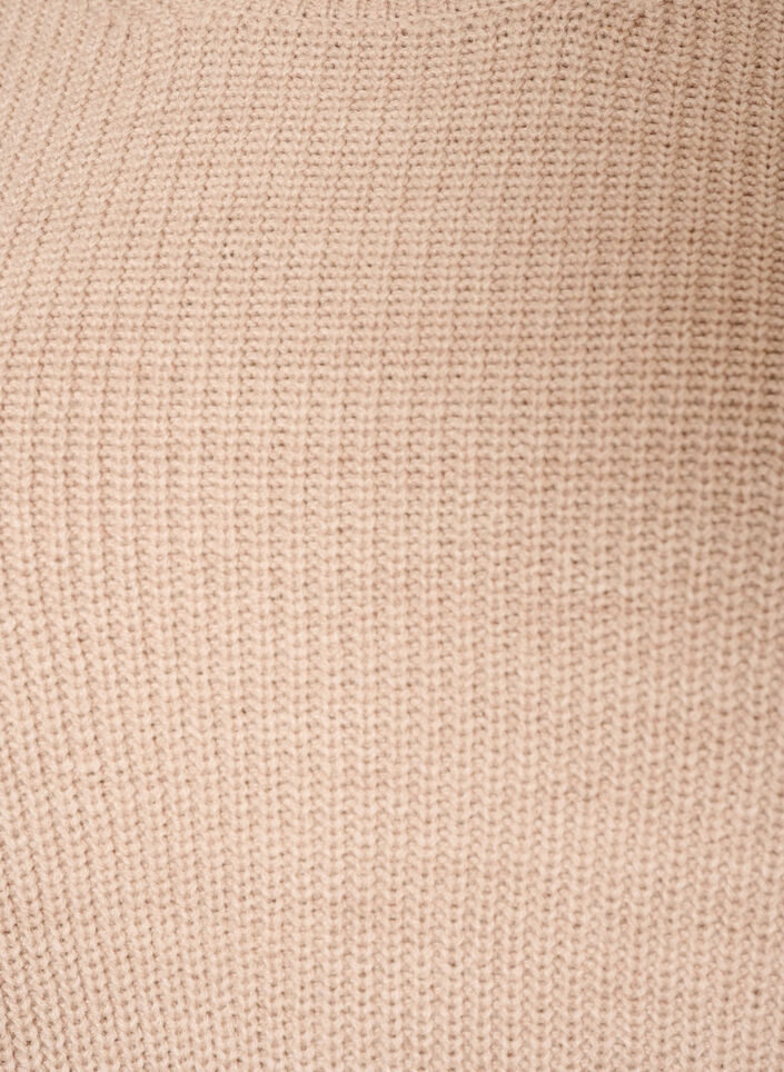 Blouse en maille c&ocirc;tel&eacute;e avec d&eacute;tails de boutons, Beige, Packshot image number 2