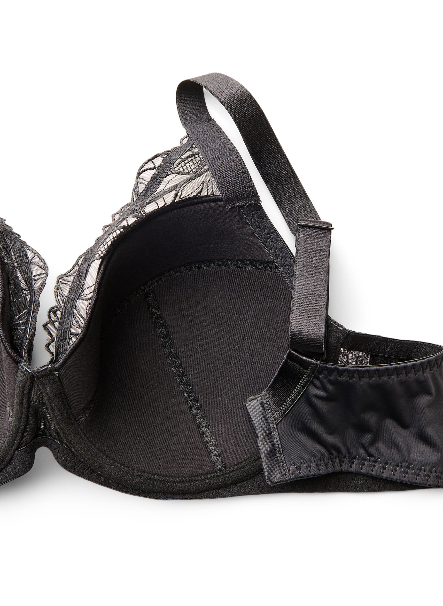 ZizziSoutien-gorge rembourr&eacute; en dentelle avec armatures, Noir, Packshot image number 3