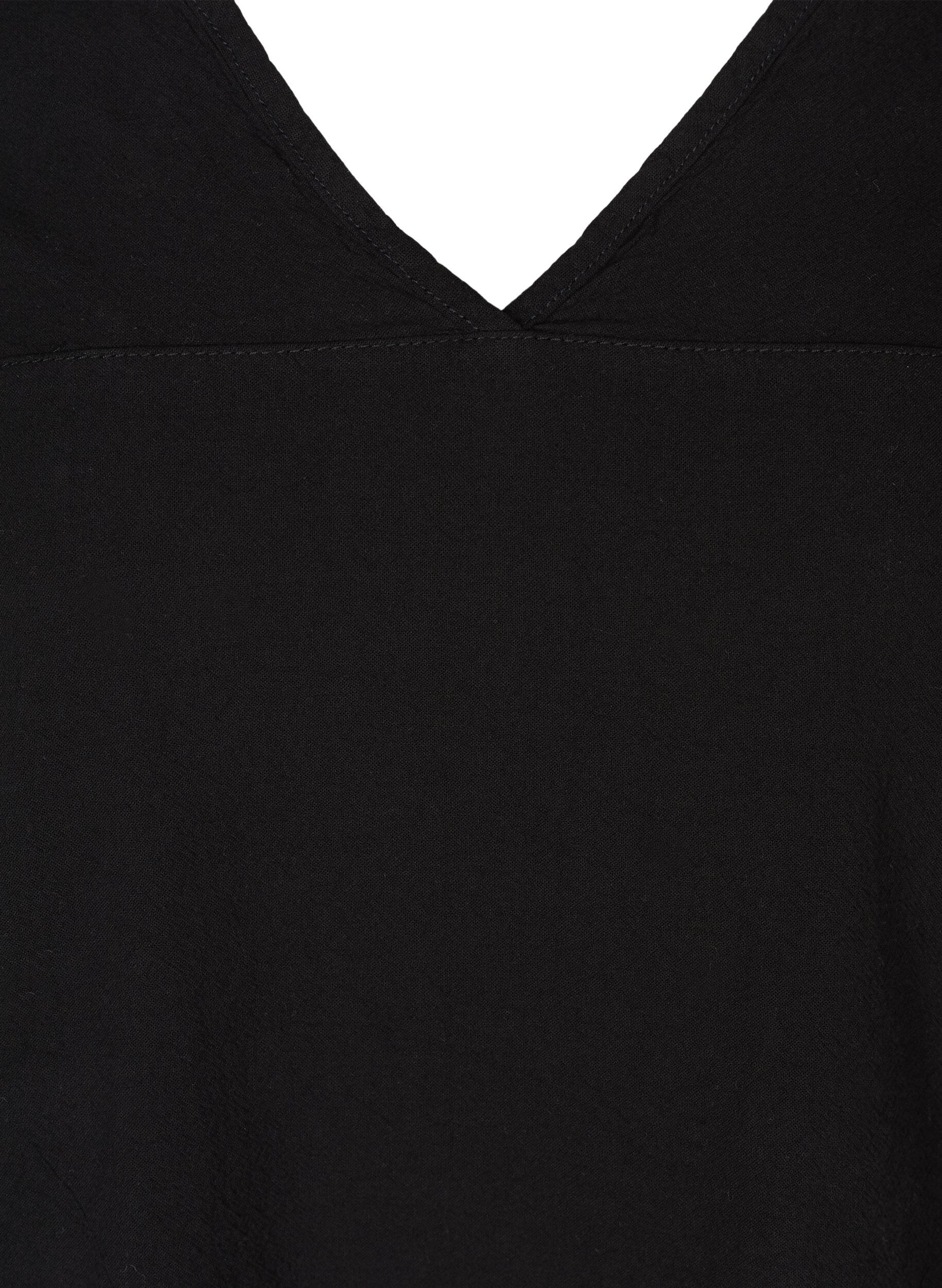 ZizziRobe &agrave; manches courtes en coton, Noir, Packshot image number 2