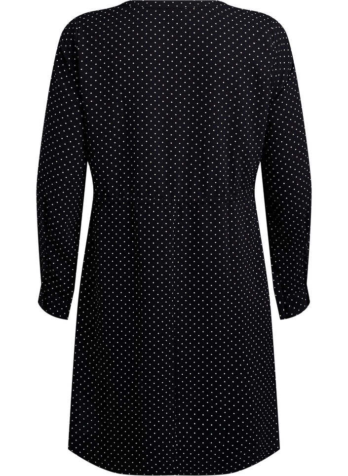 Robe mi-longue avec ceinture à nouer, Noir, Packshot image number 1