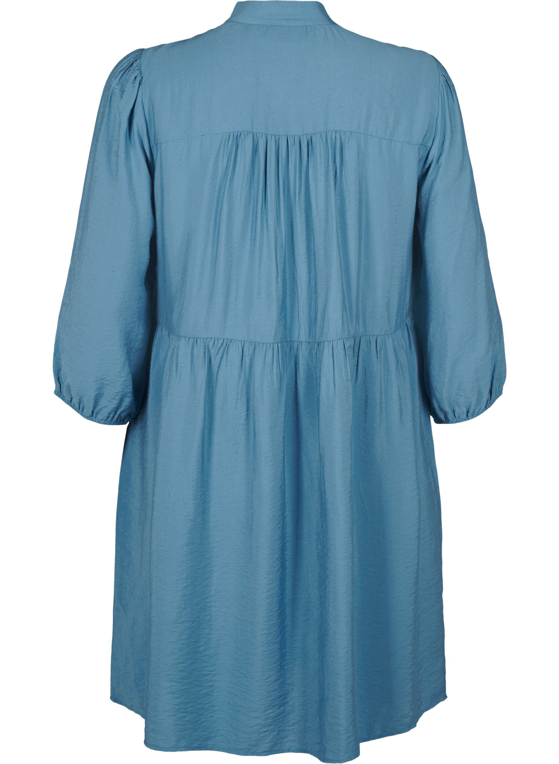 Zizzi Robe &agrave; longueur du genou &agrave; broderies et manches 3/4, Blue Heaven, Packshot image number 1