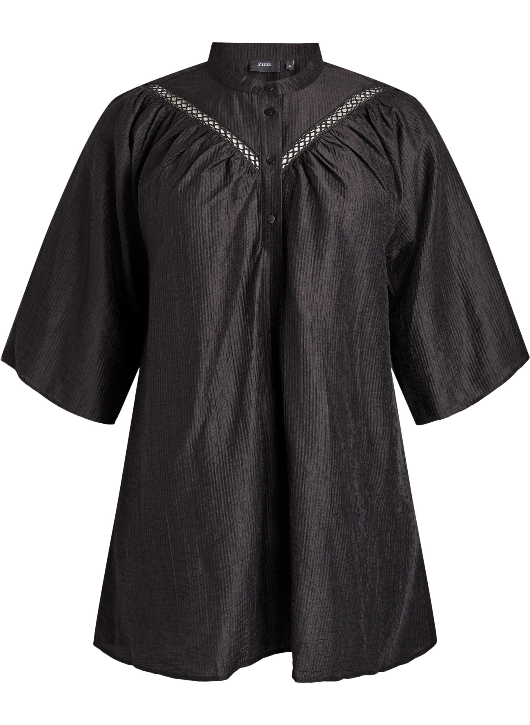 Tunique avec finitions crochet et texture ray&eacute;e