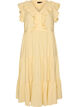 Robe midi sans manches en lin et viscose avec volants, Jaune clair, Packshot image number 0