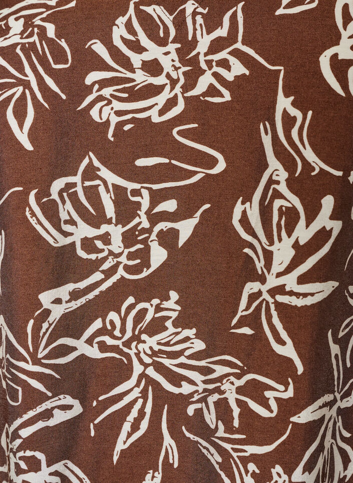 Robe courte coupe &eacute;vas&eacute;e avec col en V, Marron, Packshot image number 2