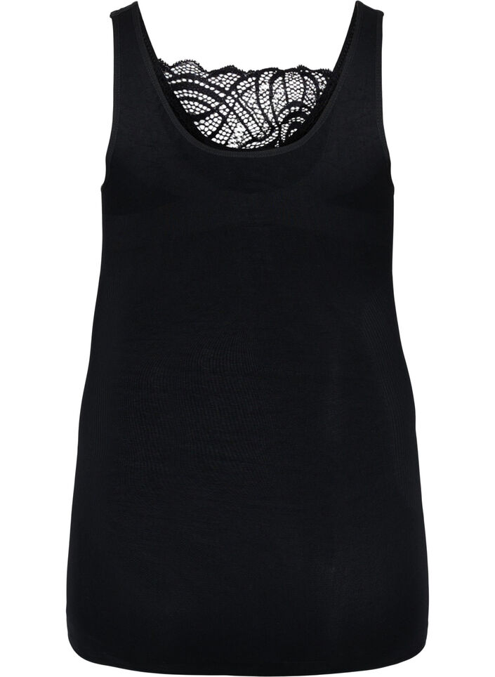 Top gainant avec d&eacute;tail en dentelle, Black, Packshot image number 1