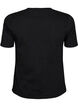 T-shirt en coton avec bords ondul&eacute;s contrastants, Noir, Packshot image number 1