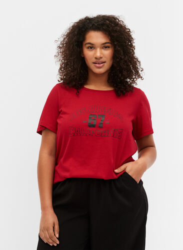 T-shirt en coton avec impression sur le devant, Tango Red LOS , Model image number 0