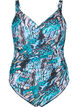Maillot de bain avec imprimé et effet cache-cœur, Blue Shell AOP, Packshot image number 0