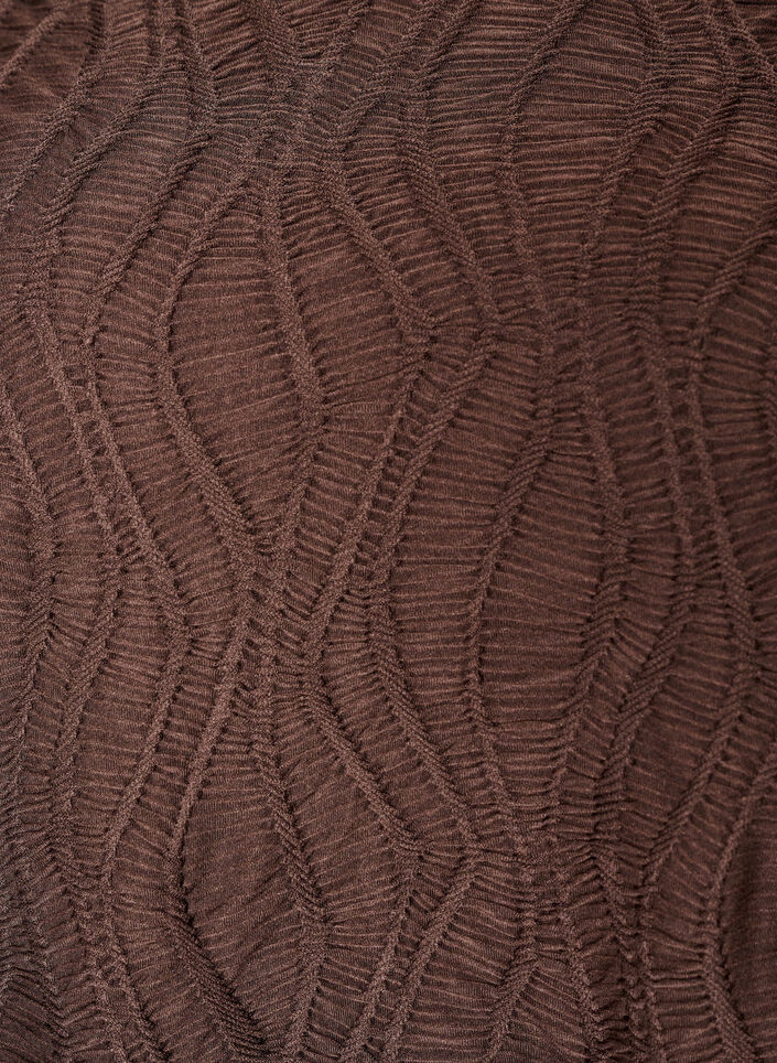 Chemisier avec texture et manches 3/4, Marron, Packshot image number 2