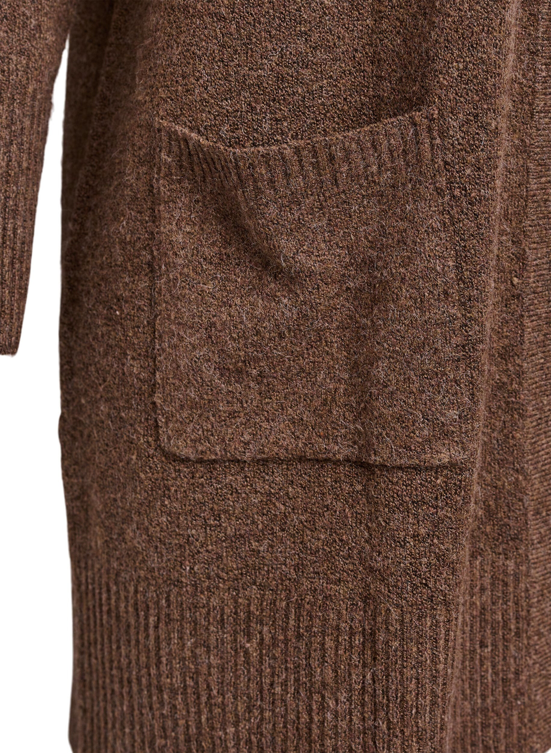 Zizzi Cardigan en tricot c&ocirc;tel&eacute; avec poches, Marron, Packshot image number 3