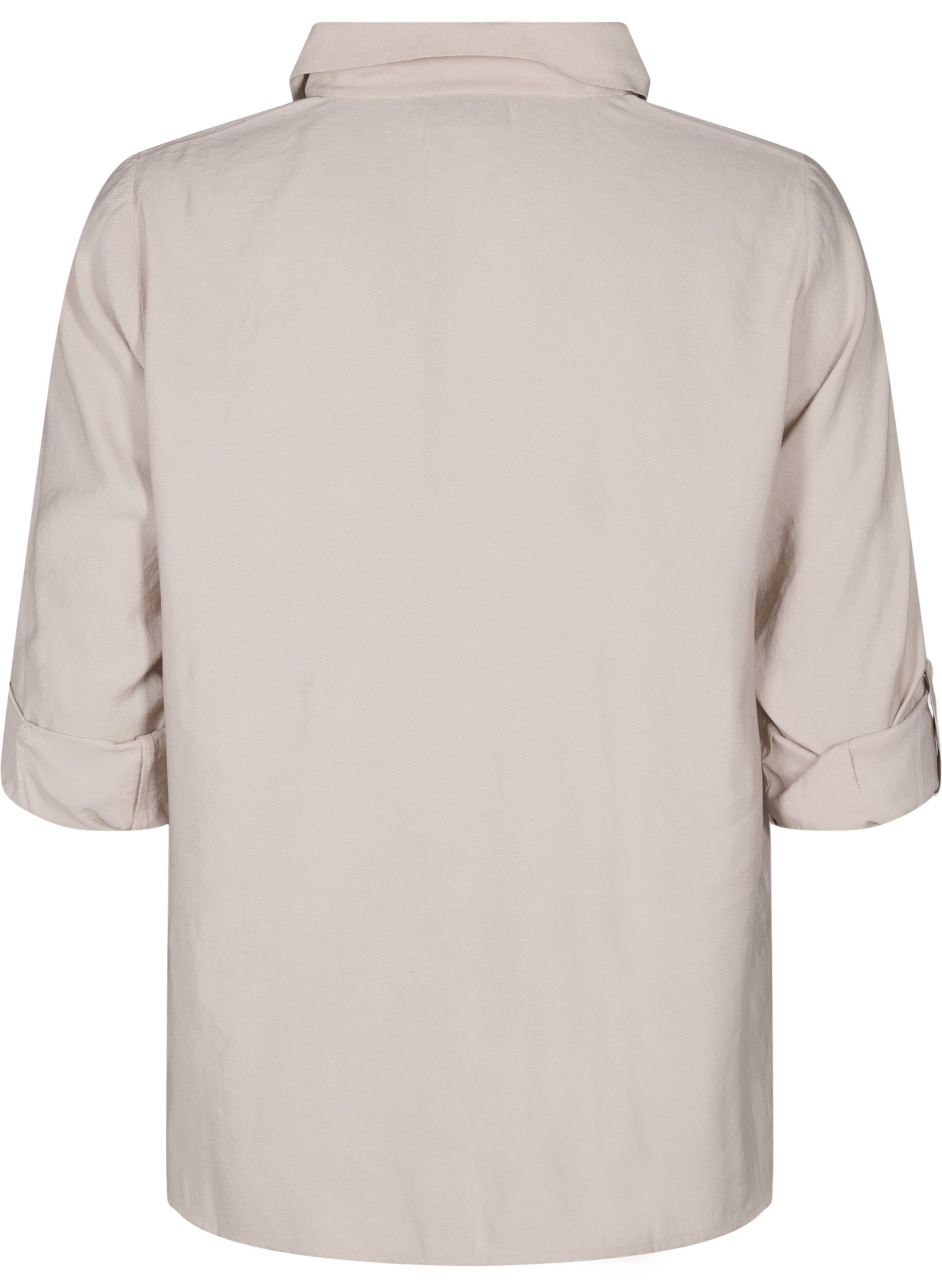Zizzi Chemise orn&eacute;e de clous et dot&eacute;e de manches 3/4, Beige, Packshot image number 1