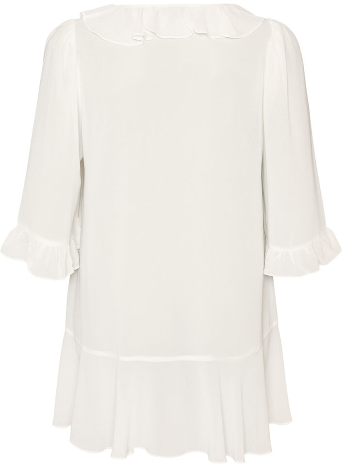 Tunique avec volants et manches 3/4, Vanille, Packshot image number 1