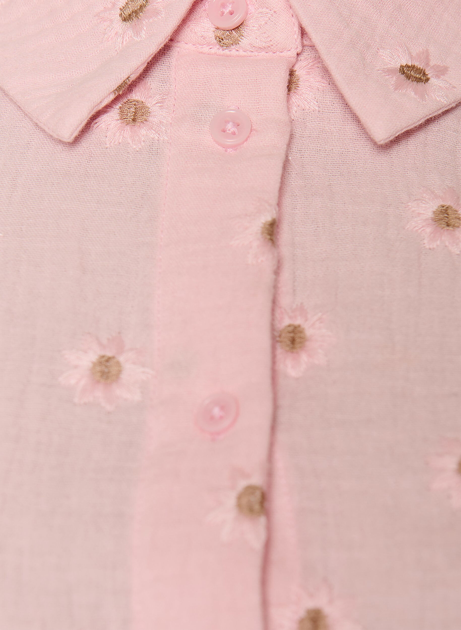 Zizzi Robe chemise en mousseline de coton avec motifs brod&eacute;s, Rose, Packshot image number 2