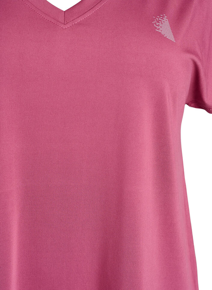T-shirt de sport ample avec col en v, Bordeaux, Packshot image number 2