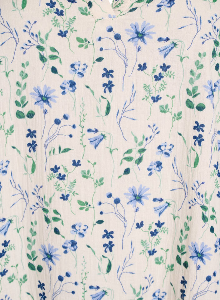 Robe courte &eacute;vas&eacute;e en mousseline de coton, Beige, Packshot image number 2