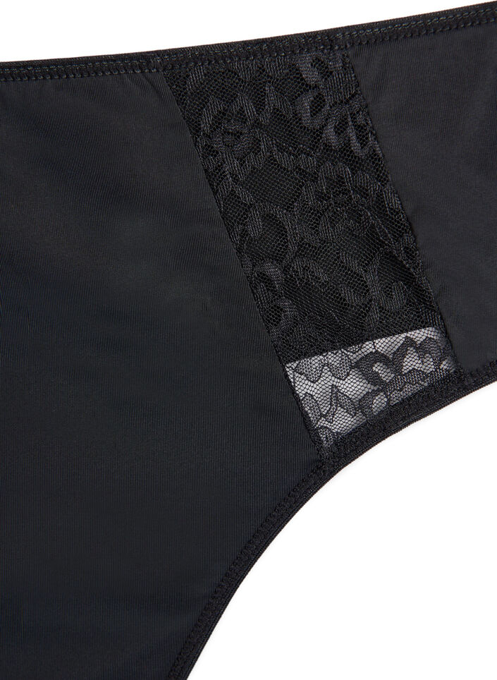 String en dentelle dans un pack de 3, Noir, Packshot image number 3