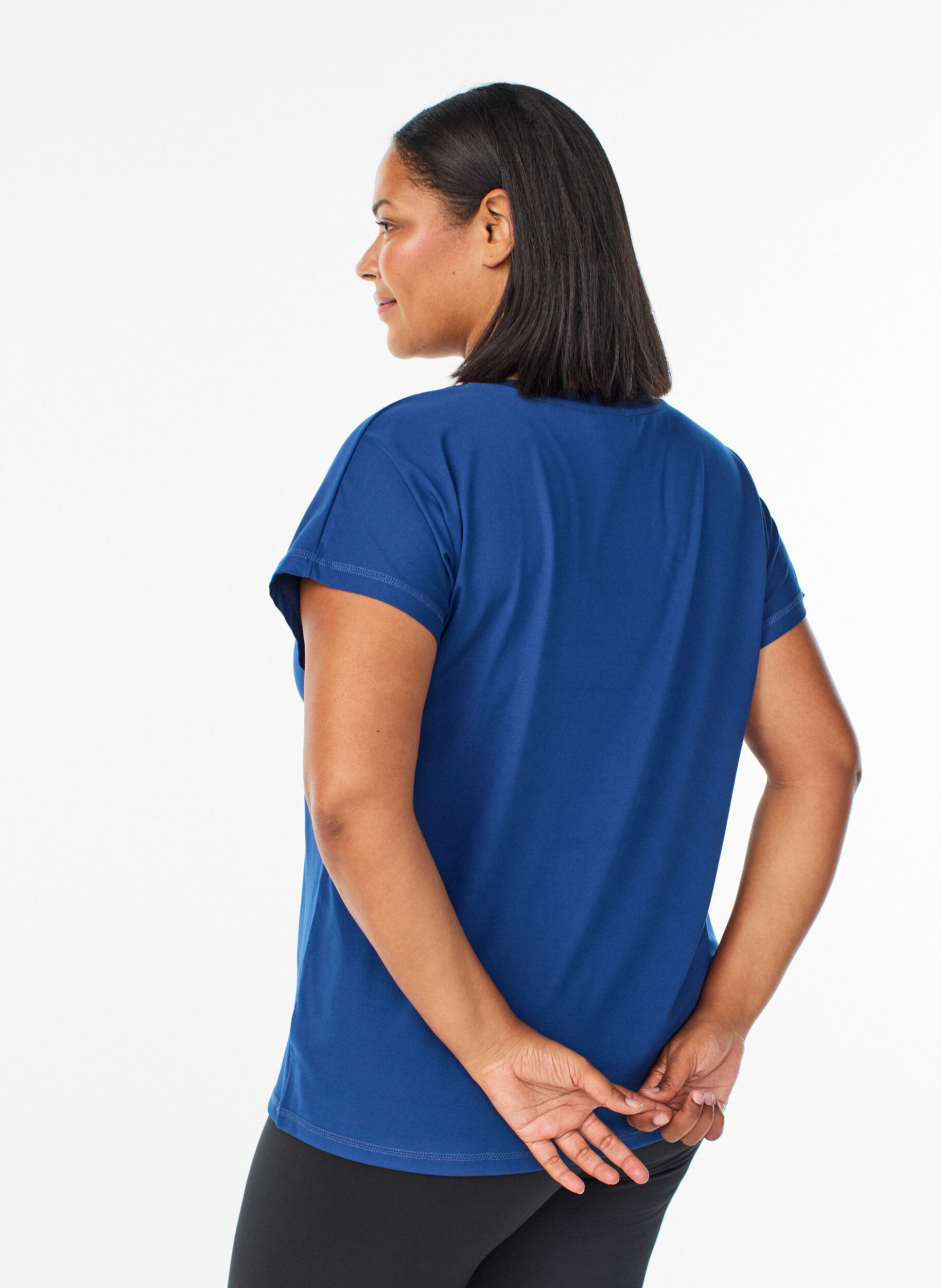 ZizziT-shirt de sport ample avec col en v, Bleu, Model image number 2