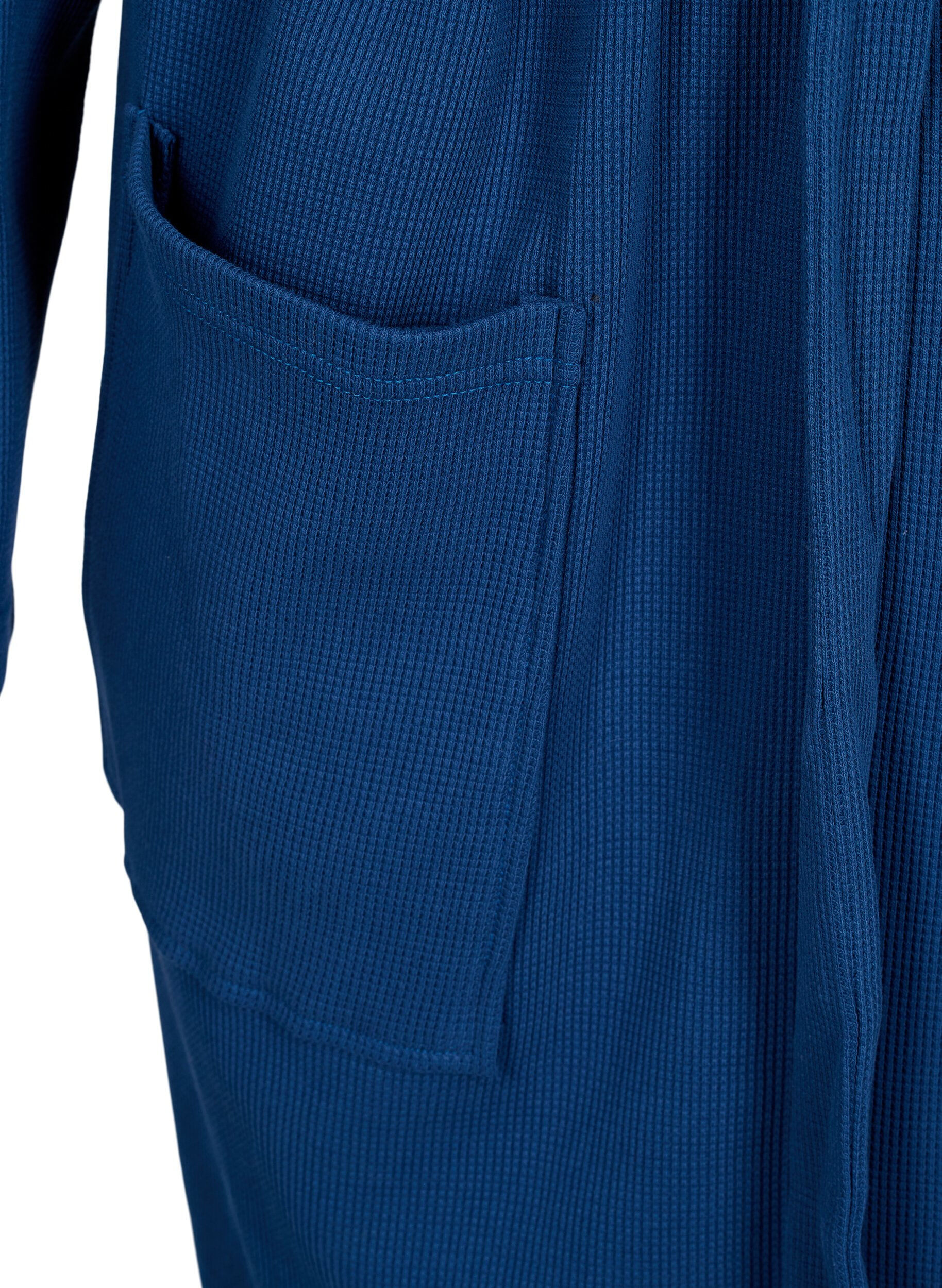 Zizzi Peignoir avec poches et ceinture &agrave; nouer, Blue Opal, Packshot image number 2