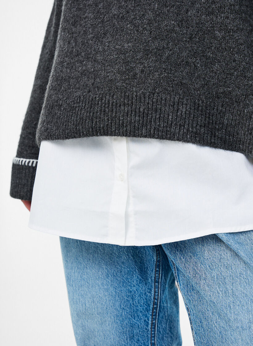 Extension de chemise en 100% coton, Blanc, Model image number 3