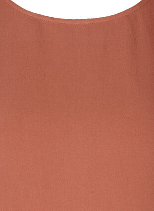 Robe en viscose à manches courtes en forme de trapèze , Copper Brown, Packshot image number 2