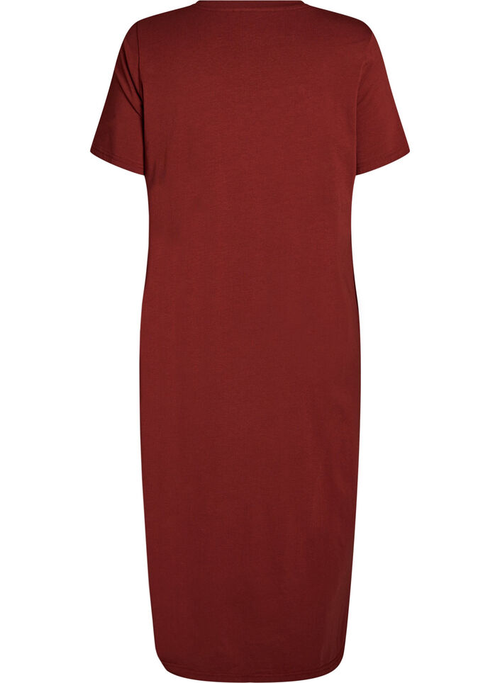 Robe T-shirt midi avec col en V, 0426, Packshot image number 1