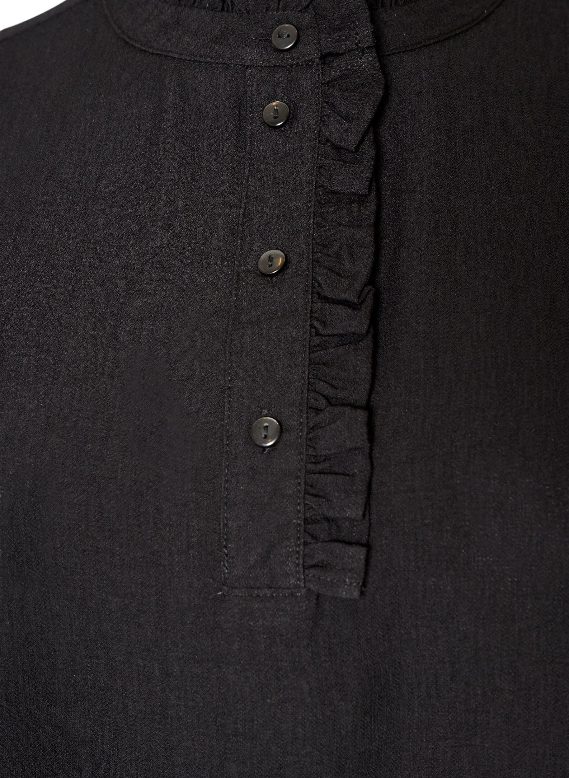 ZizziTunique en viscose avec volants et boutons, Noir, Packshot image number 2