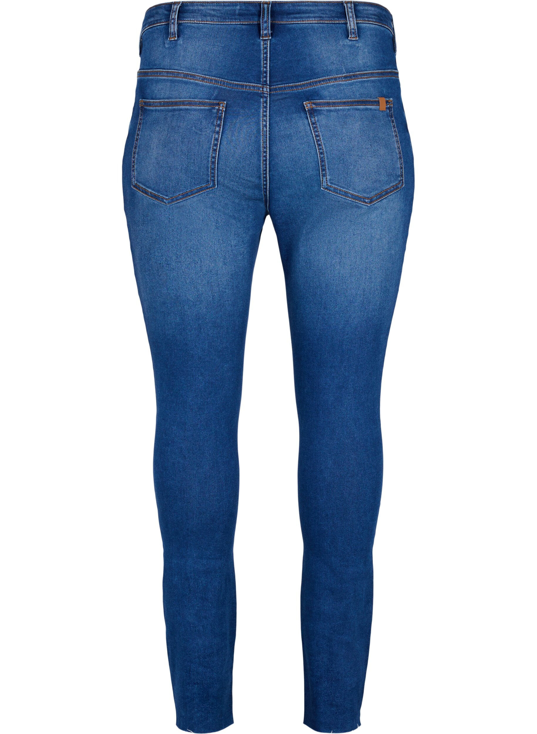 Zizzi Jeans Amy taille haute avec boutons, Blue denim, Packshot image number 1