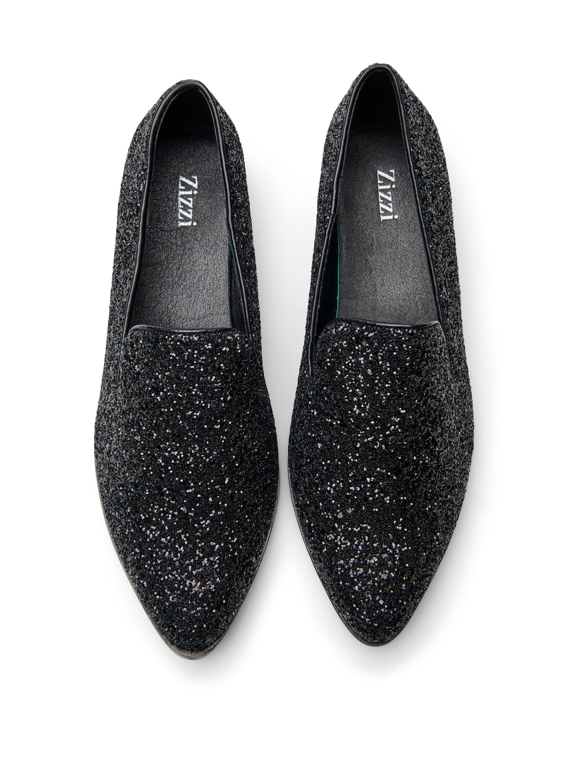 Zizzi Large - Mocassins avec paillettes, Noir, Packshot image number 2