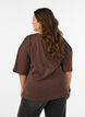 T-shirt avec d&eacute;tail drap&eacute;, Marron, Model image number 2