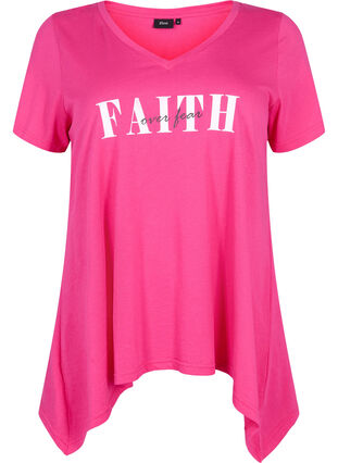 T-shirt en coton à manches courtes, Shocking Pink FAITH, Packshot image number 0