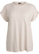T-shirt en viscose &agrave; rayures paillet&eacute;es, Vanille, Packshot image number 0