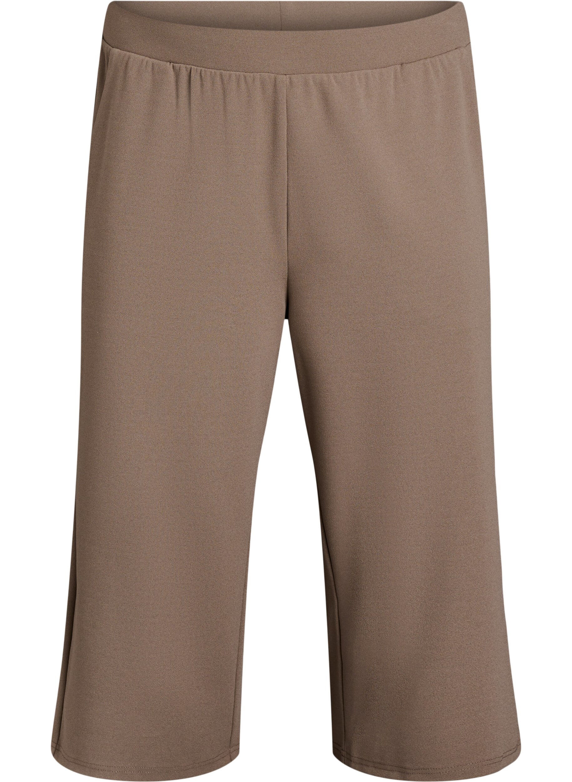 Zizzi Culotte taille haute &agrave; coupe ample, Marron, Packshot image number 0