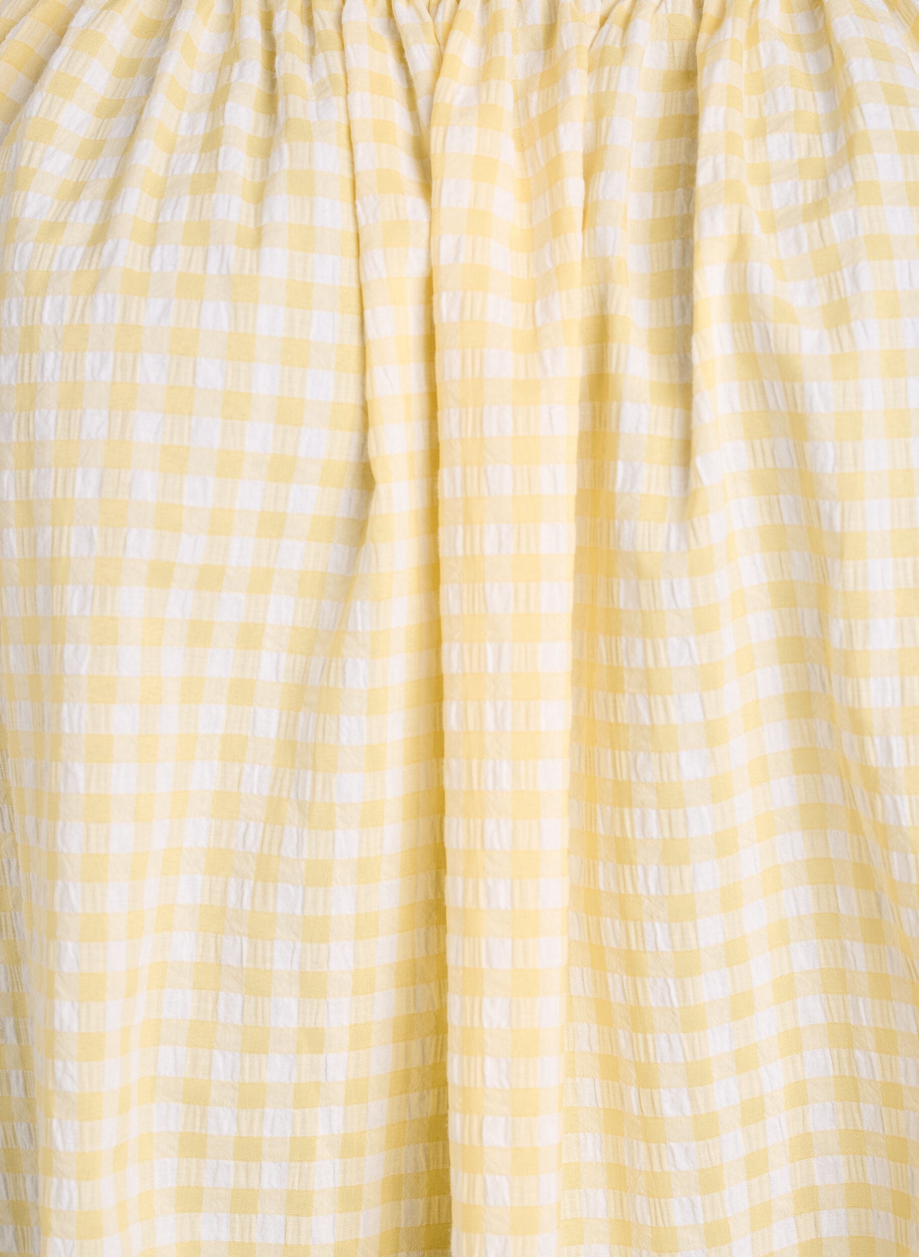 ZizziBlouse &agrave; petits carreaux avec une encolure &eacute;lastiqu&eacute;e et des manches coude, Jaune clair, Packshot image number 2