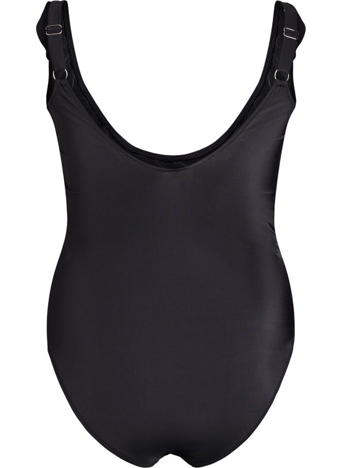 Maillot de bain avec volants et coussinets amovibles, Noir, Packshot image number 1