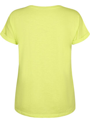 T-shirt imprimé en coton biologique, Wild Lime w. Navy, Packshot image number 1