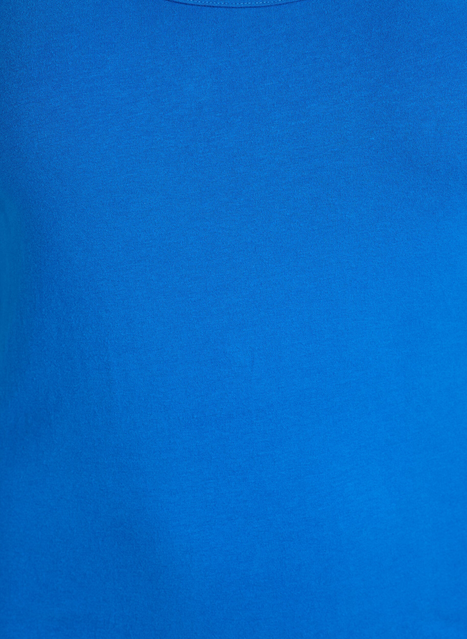 ZizziHaut uni Basic en coton, Bleu, Packshot image number 2