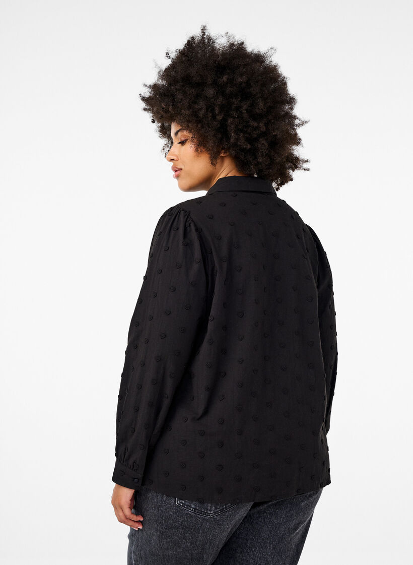 Chemise avec cœurs cousus, Noir, Model image number 2