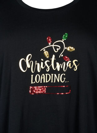 T-shirt de Noël à paillettes, Black W. Loading, Packshot image number 2