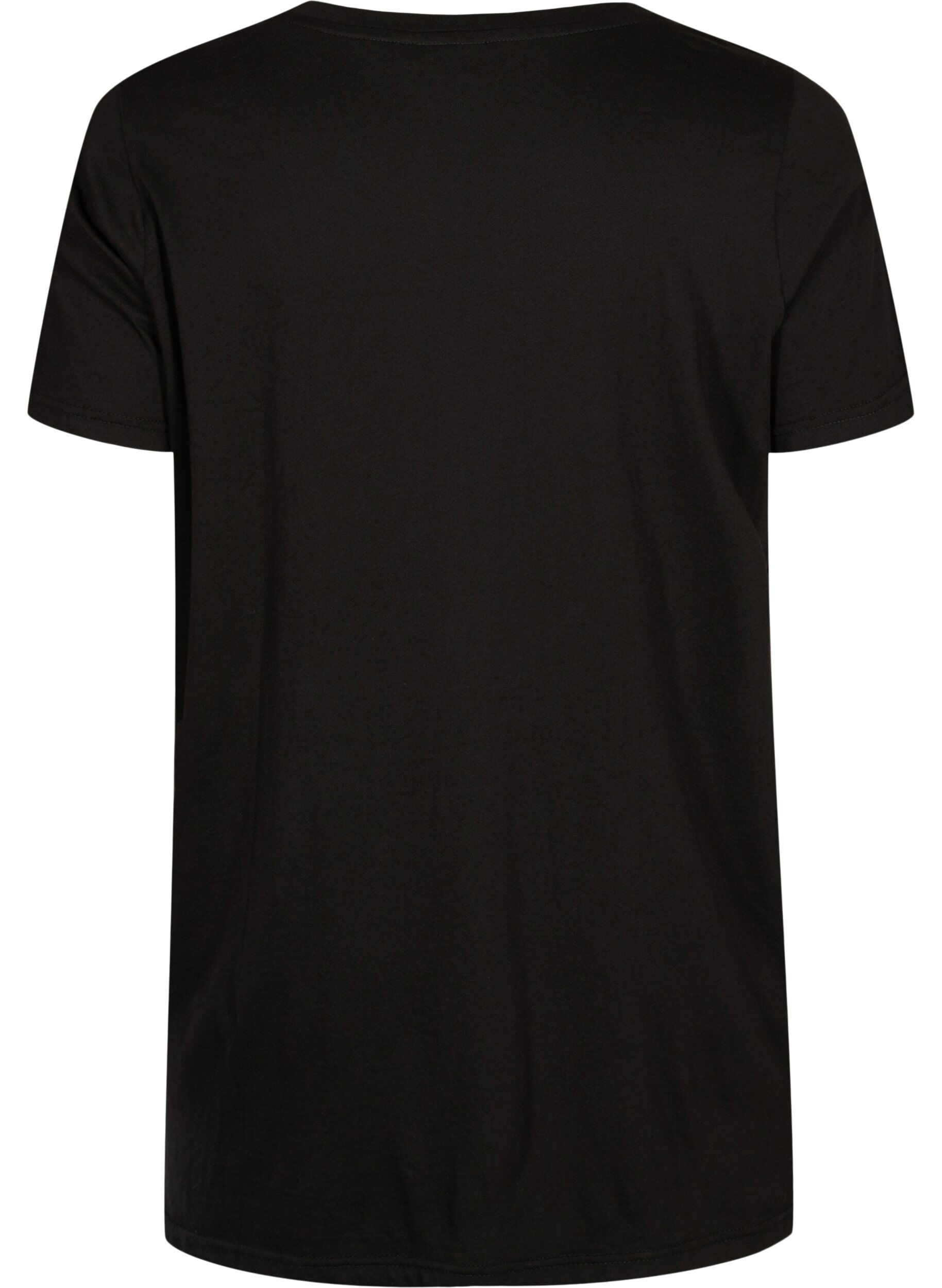 Zizzi T-shirt oversize avec imprim&eacute;, Black W. Love, Packshot image number 1